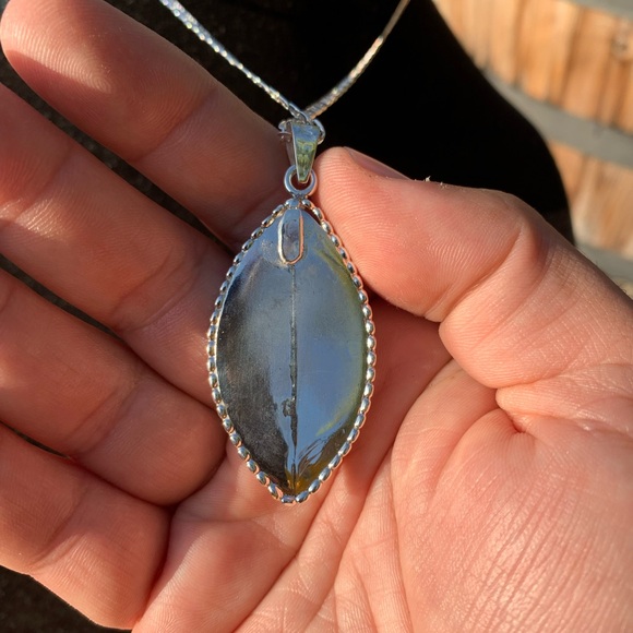 Silver Necklace with Turquoise Pendant - Picture 15 of 16